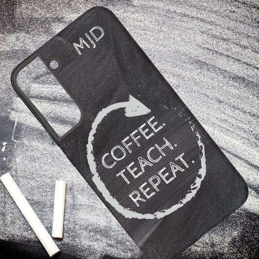 黒板コーヒ教えーリピート文字 SAMSUNG GALAXYケース