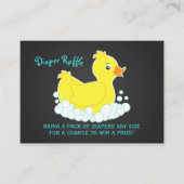 黒板ゴムダッキー（アヒルちゃん）おむつラッフルチケットカード エンクロージャーカード (正面)