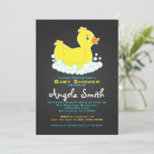 黒板ゴムダッキー(アヒルちゃん)ベビーシャワー 招待状 (スタンド正面)