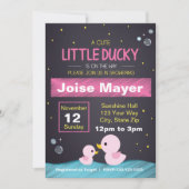 黒板ゴムダッキー(アヒルちゃん)招待状(女の子) 招待状 (正面)