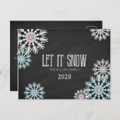 黒板ゴージャスな雪片が雪を降らせる ポストカード (正面/裏面)