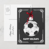 黒板サッカープレーヤークリスマスカード シーズンポストカード (正面/裏面)