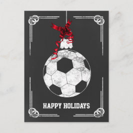 黒板サッカープレーヤークリスマスカード シーズンポストカード