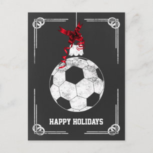 黒板サッカープレーヤークリスマスカード シーズンポストカード