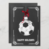 黒板サッカー選手クリスマスカード シーズンカード (正面/裏面)