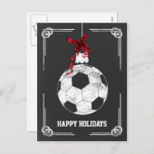 黒板サッカー選手クリスマスカード シーズンポストカード (正面/裏面)