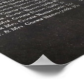 黒板サングリアワインパープルシーティングチャート ポスター (角)