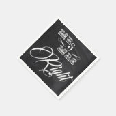 黒板シックヴィンテージタイポグラフィmrとmrs スタンダードカクテルナプキン (角)