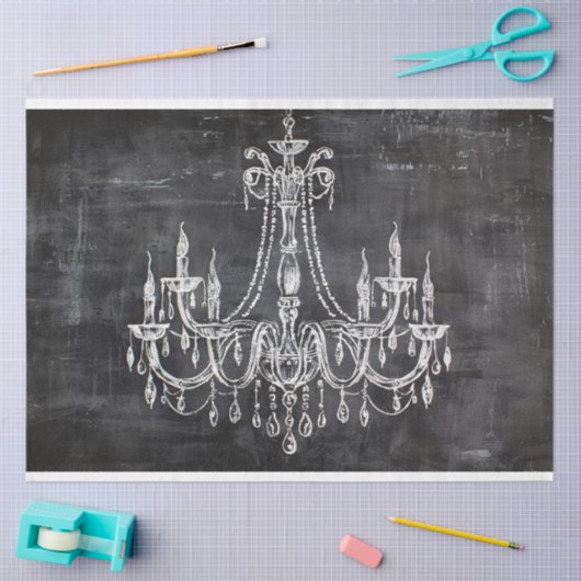 黒板シャンデリアのデコページ 薄葉紙 (クラフト)