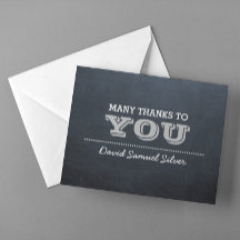 黒板シルバーサンキューカード