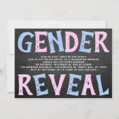 黒板ジェンダーのパーティー!赤ちゃんシャワー 招待状 (正面)