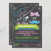 黒板ジェンダーの明かすパーティの招待状 招待状 (正面/裏面)