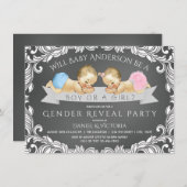 黒板ジェンダーリビールシャワー招待状 招待状 (正面/裏面)