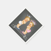 黒板ジェンダーリビールブロンドプリンスプリンセス スタンダードカクテルナプキン (角)