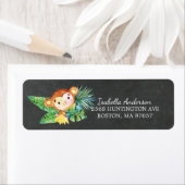 黒板ジャングルモンキーベビーシャワー住所 シール (インサイチュ)