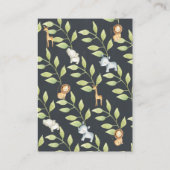 黒板ジャングル動物の赤ちゃんシャワーおむつラッフル エンクロージャーカード (裏面)