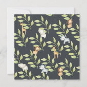 黒板ジャングル動物の赤ちゃんシャワー 招待状 (裏面)