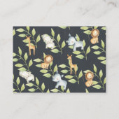 黒板ジャングル動物ベビーギフト ディスプレイシャワー エンクロージャーカード (裏面)