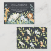 黒板ジャングル動物ベビーギフト ディスプレイシャワー エンクロージャーカード (正面/裏面)