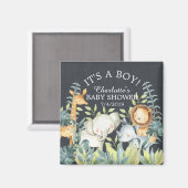 黒板ジャングル動物ベビーシャワー好み磁石 マグネット (正面/裏面)