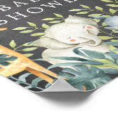 黒板ジャングル動物ベビーシャワー歓迎サイン ポスター (角)