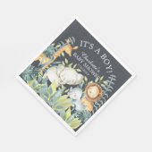 黒板ジャングル動物ベビーシャワー紙ナプキンス スタンダードランチョンナプキン (角)