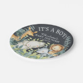 黒板ジャングル動物ベビーシャワー7"プレート ペーパープレート (アングル)