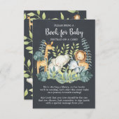 黒板ジャングル赤ちゃんシャワーベビーカード帳 エンクロージャーカード (正面/裏面)