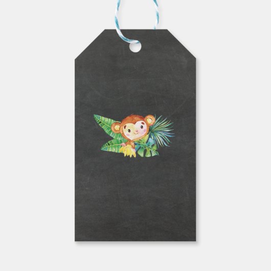 黒板ジャングル赤ちゃんシャワー好意ギフトラベル ギフトタグ (裏面)