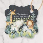 黒板ジャングル赤ちゃんシャワー好意ギフトラベル フェイバータグ (裏面)