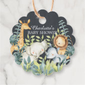 黒板ジャングル赤ちゃんシャワー好意ギフトラベル フェイバータグ (裏面)