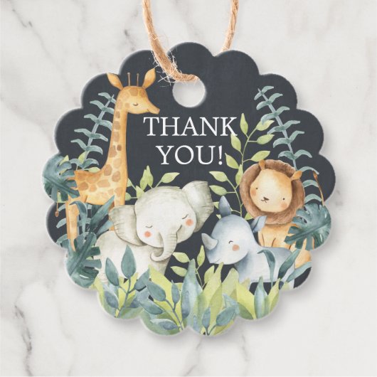 黒板ジャングル赤ちゃんシャワー好意ギフトラベル フェイバータグ (正面)