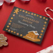 黒板ジンジャーブレッ飾ドハウスパーティー 招待状