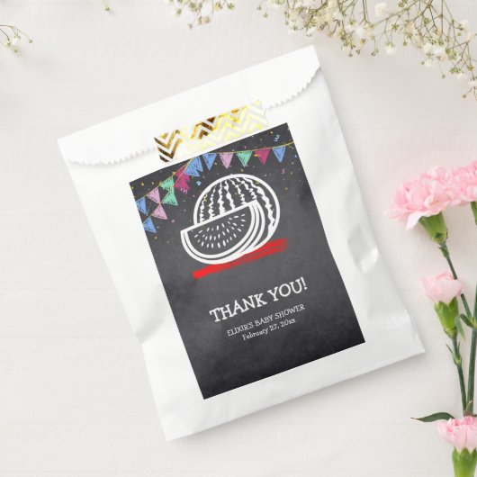 黒板スイカスケッチベビーシャワー フェイバーバッグ (封をした状態)