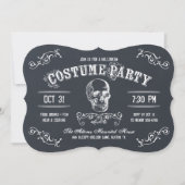 黒板スカルハロウィーン衣装パーティー 招待状 (正面)