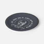 黒板スカルパーソナライズされたハローウィンパーティ ペーパープレート (アングル)