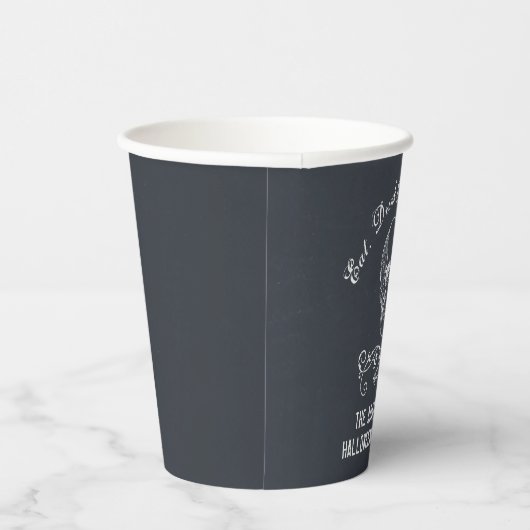 黒板スカルパーソナライズされたハローウィンパーティ 紙コップ (右)