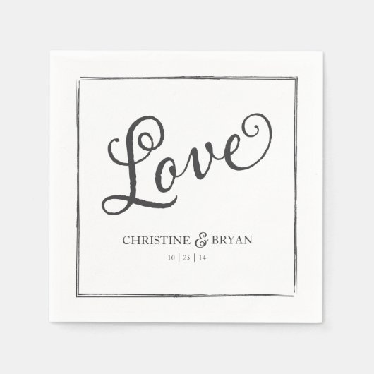 黒板スクリプトナプキン スタンダードカクテルナプキン (正面)