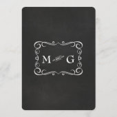 黒板スクロールタイポグラフィフォーマルディナーメニュー メニュー (裏面)