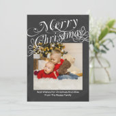 黒板スクロールフォントのクリスマス テンプレート (スタンド正面)