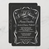 黒板スクロールブライダルシャワー招待状書 招待状 (正面/裏面)