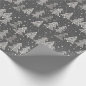 黒板スケッチクリスマスツリーズスノーウィングナイト ラッピングペーパー (角)