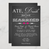 黒板スタイルのウェディング レセプション 招待状のみ 招待状 (正面/裏面)