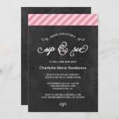 黒板スタイルのシップアンドシーク 招待状 (正面/裏面)