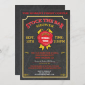 黒板スタイルのバーに在庫を補充するパーティーの招待状 招待状 (正面/裏面)