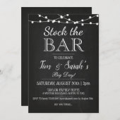 黒板スタイルのバーカスタムエンゲージメントパーティー 招待状 (正面/裏面)