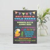 黒板スタイルのバーベキューエンゲージメントパーティーの招待状 招待状 (スタンド正面)