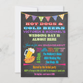 黒板スタイルのバーベキューエンゲージメントパーティーの招待状 招待状 (正面)