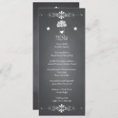 黒板スタイルのメイソンジャー結婚式の受付メニューカード メニュー (正面/裏面)