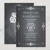 黒板スタイルのメイソンジャー結婚式招待状 招待状 (正面/裏面)